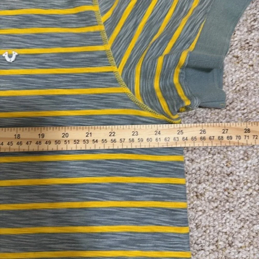 True‎ Religion Shirt Mens  XXXL Yellow Gray Henley